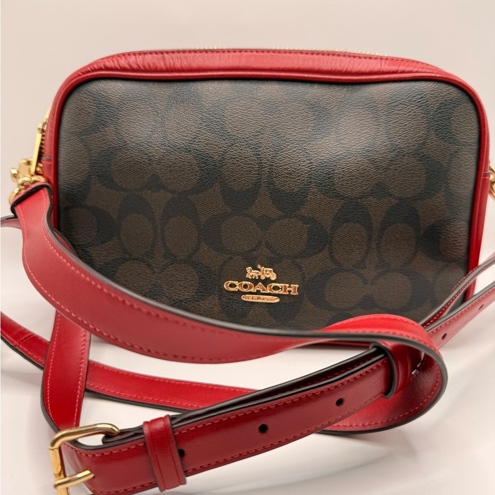 Coach Jes Signature C Red Crossbody Bag